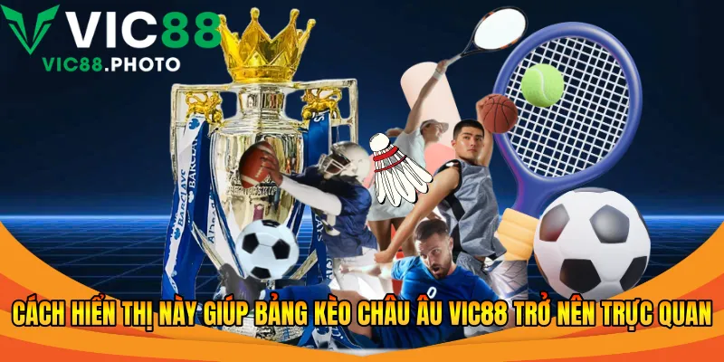 Cách hiển thị này giúp bảng kèo châu Âu Vic88 trở nên trực quan